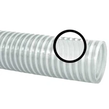 Gloxco 2" ID Clear PVC Suction Hose, 65 PSI, 20' Length