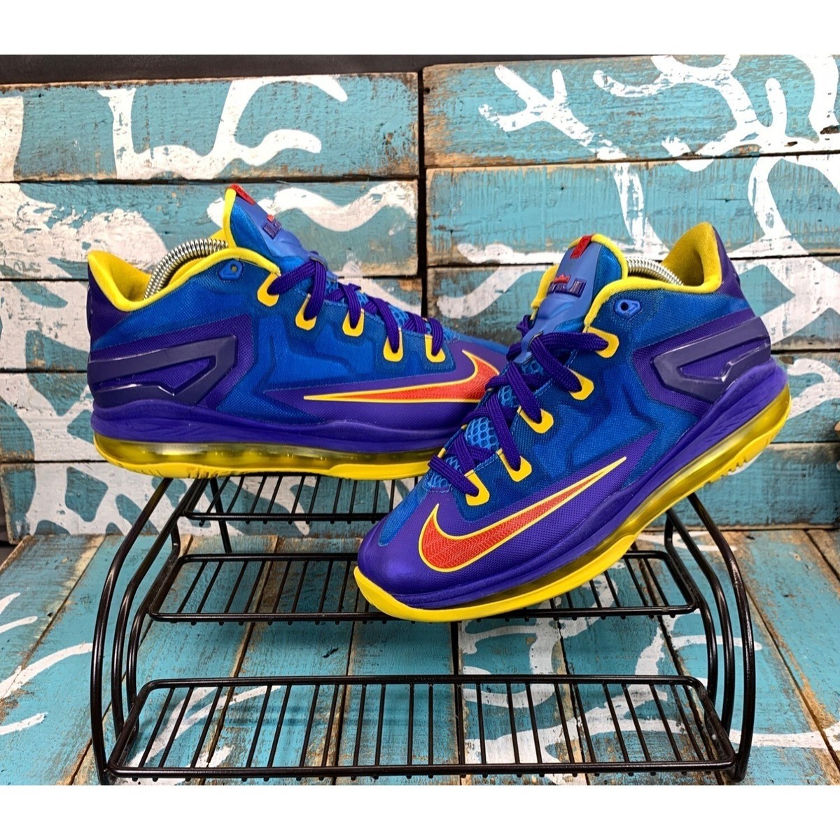 2014 NIKE SZ 6Y/W7.5 AIR MAX LEBRON XI LOW GS SUPERMAN BLUE/RED