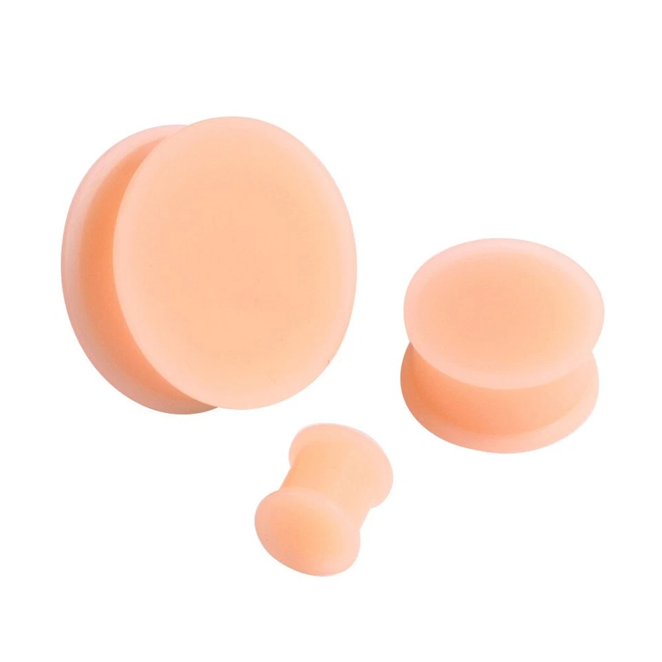COLOR PIEL Silicona Tapones para los oídos Estiras Joyería Piercing Túneles Calibre PL146 Foto 2 de 4