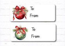 Holiday Ornament Gift Tags Self Stick Gift Tag Labels Christmas TO/FROM Stickers