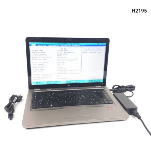 HP G62-220CA 15.6"AMD Athlon II P320 Dual Core 8GB Ram No HDD/OS Boot BIOS H2195
