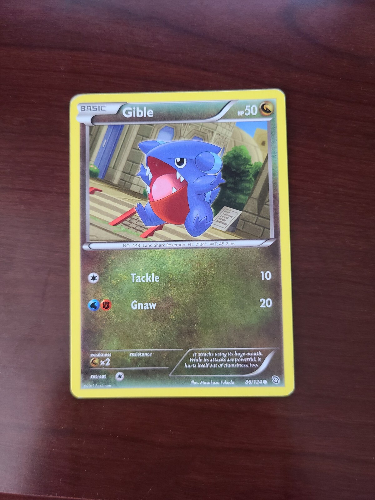 Pokemon TCG Gible 86/124 Dragons Exalted- LP