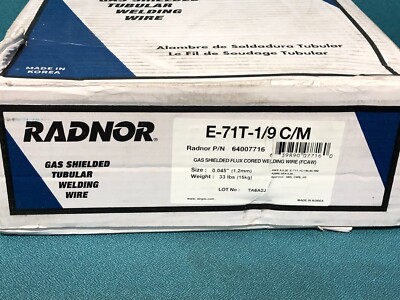 RADNOR Gas Shielded Flux Core Welding Wire  E71T 1/9CM 0.045'' 33 LB Spool (FCAW)