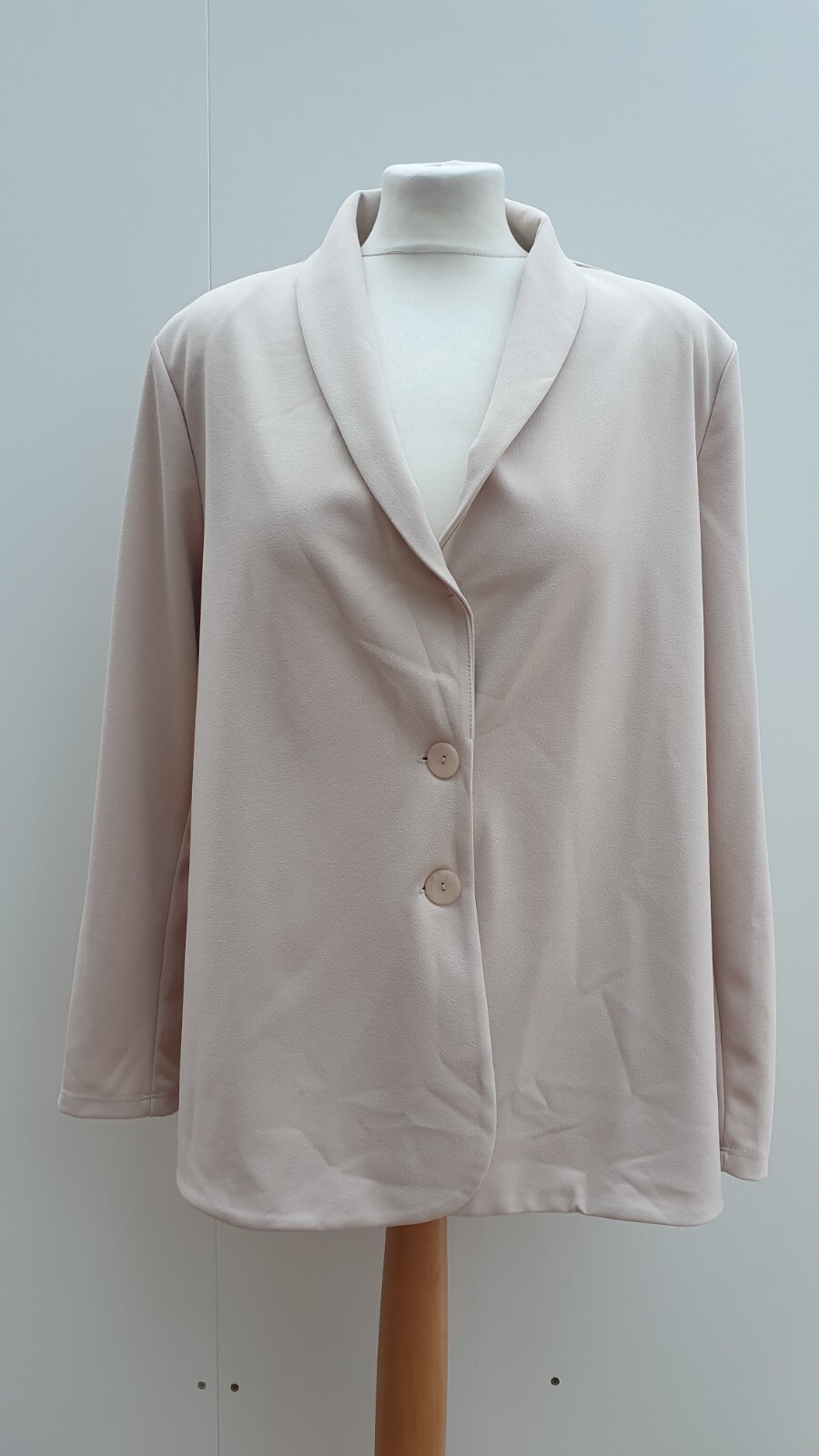 Kim & Co Ponte Crepe Button Front  Blazer  jacket size medium Birch kmbr