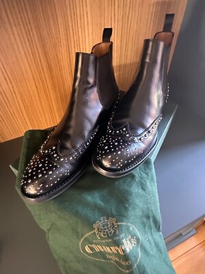 church's polished studded brogue chelsea boots, black size 37 | eBay UK