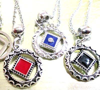 Narcotics Anonymous Necklace Blue - Black or Red Choice 12 Step Recovery