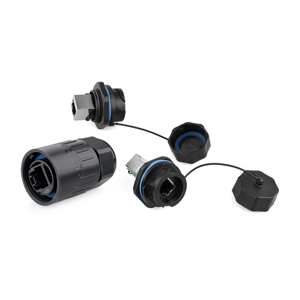 26-24AWG IP67 Panel Waterproof RJ45 Cable Connector 8P8C Ethernet PCB Adapter - Image 2 of 4