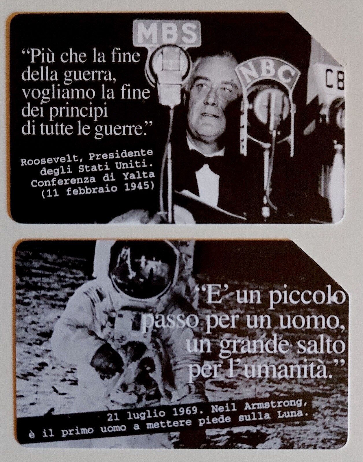 SCHEDA TELECOM PAROLE CHE RACCONTANO UN SECOLO ROOSEVELT NEIL ARMSTRONG LOTTO