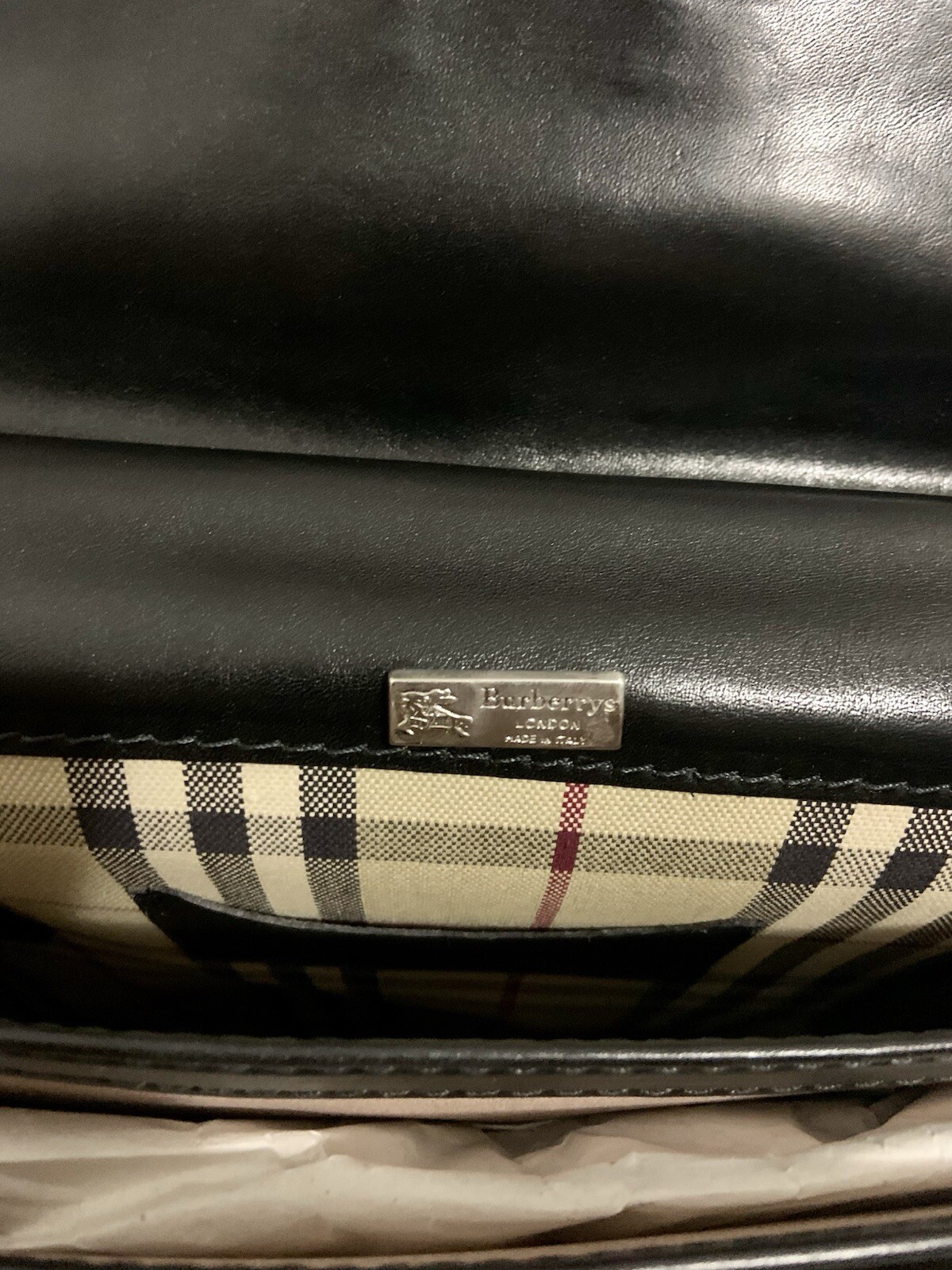 Brand New Vintage Burberry Black Leather Briefcase image 4