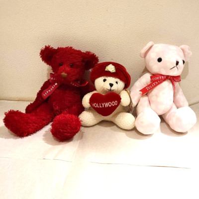 Plush toy red bear white bear rare bear 3- The red bear has a sense of weight
