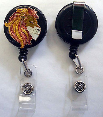 LION Retractable Badge Reel Security ID Card Holder Key chain Ring