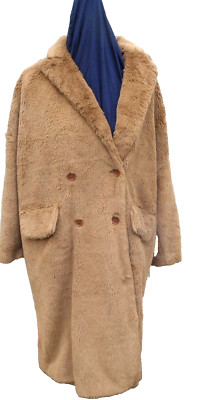 Ragdoll XS S Damen Kunstfell Mantel Fake Fur Oversized Innenteil in Leo-Look