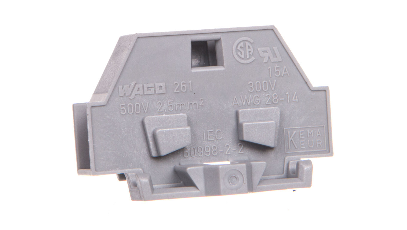 2-wire connector 2.5mm2 gray with screw mounting 261-301 /50pcs/ /T2UK