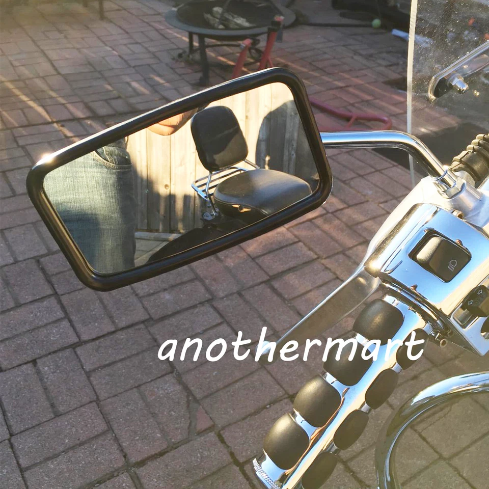 Espejos retrovisores laterales rectangulares de 10 mm para motocicleta Honda Rebel 250 2007 2008 Foto 2 de 4