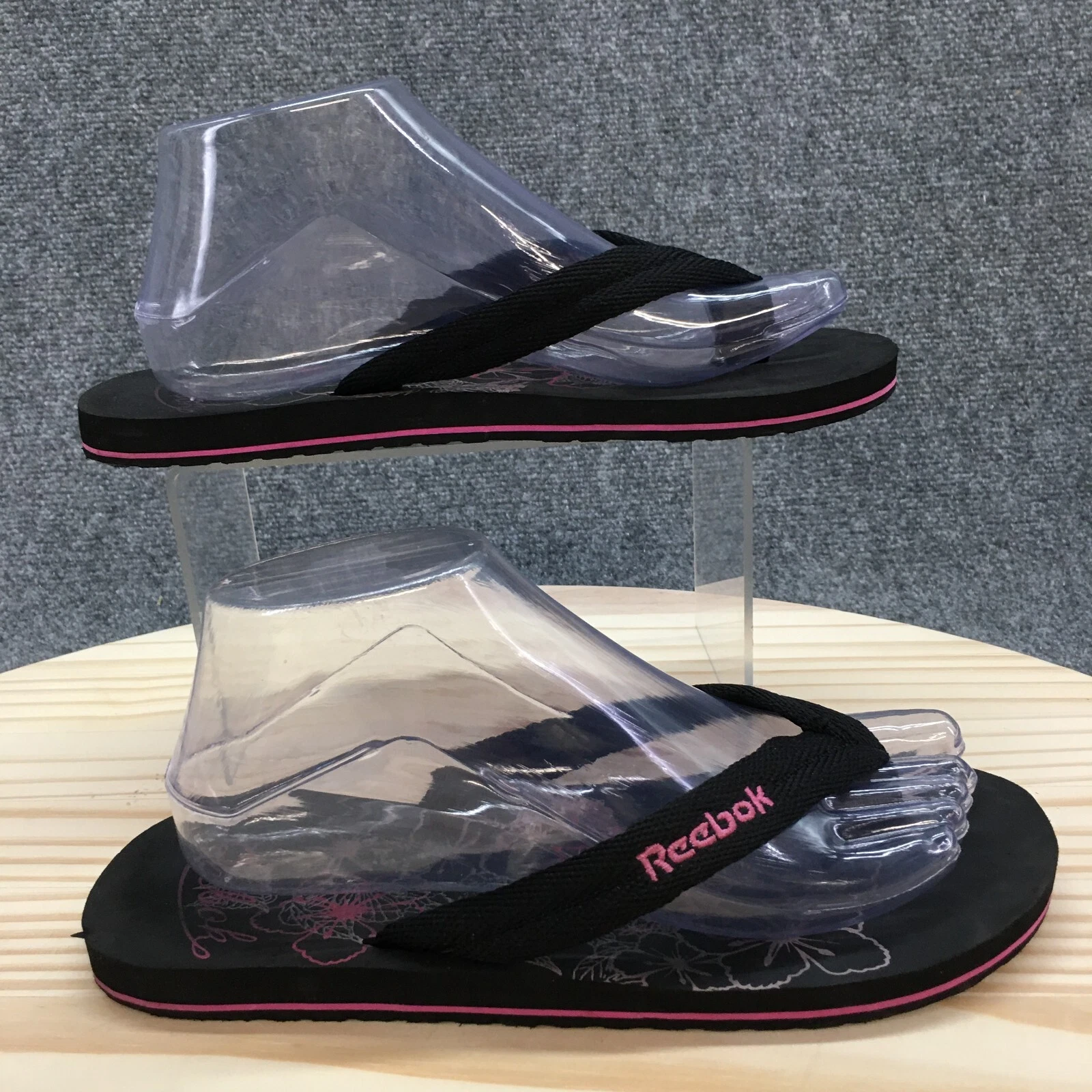 REEBOK Sandali Reebook donna 8 5 casual infradito comodi tessuto nero slip on