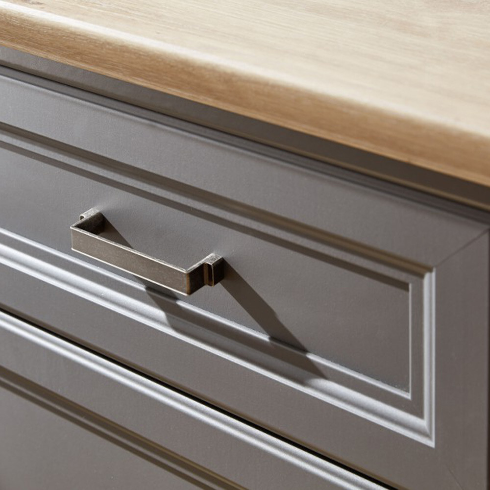 Landhaus Sideboard Spiegel Set Flur Regal Kommode Highboard Anrichte grau Eiche