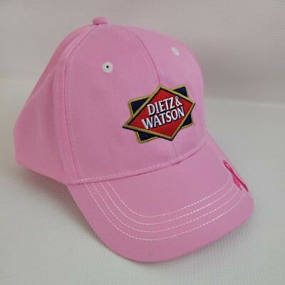 Dietz & Watson Hat Pink Breast Cancer Awareness Adjustable Baseball Cap H009