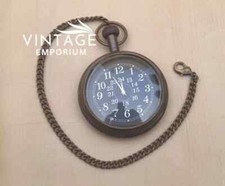 Nautical Vintage American Elgin Look Collectible Antique 2" Brass Pocket Watch