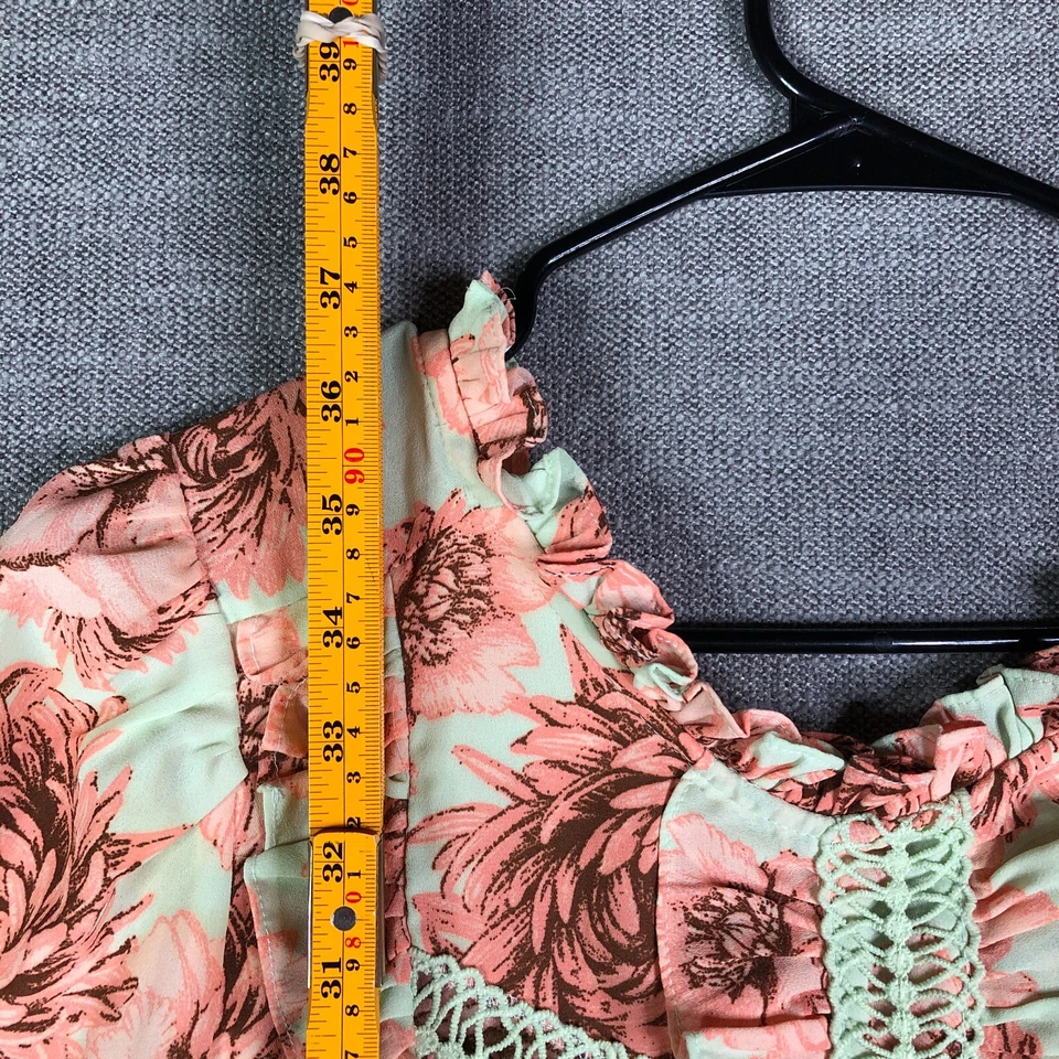 Vestido Happy Nature Mujer M Mediano Rosa Floral Pullover Encaje Media Manga Volantes Foto 4 de 4