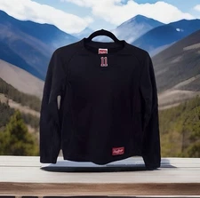 Rawlings Practice Jersey Youth Sz M Blk Long Sleeve Pullover Thermal Base Shirt