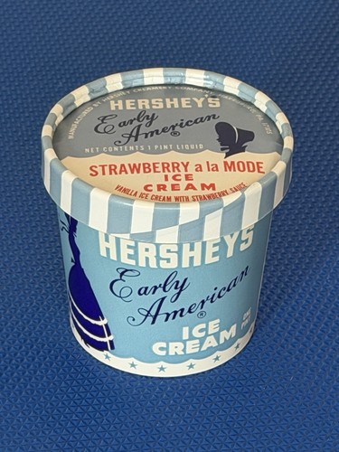 Vintage HERSHEY'S ICE CREAM Strawberry a la Mode Early American Container