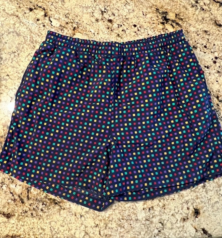 Castaways Colorblock swim trunks Vintage 1990’s Mens Medium Multicolor