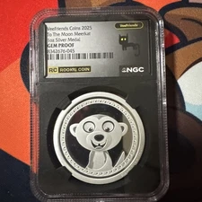 Veefriends Treasure Chest 1oz Silver Coin To The Moon Meerkat