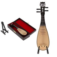 1/6 Action Figures Mini Wooden Lute Model Dolls Miniature