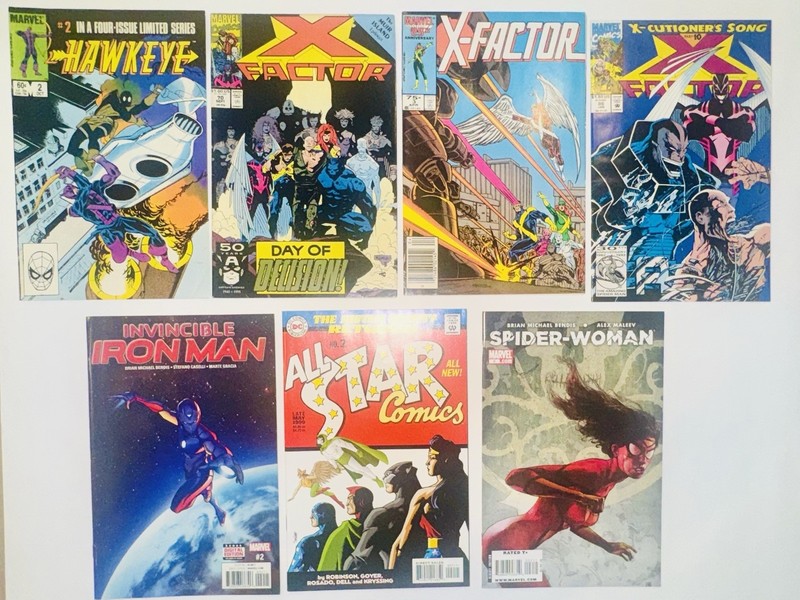1983 - 2017 Mixed Lot of 7 Comic Book Books X-Factor, Hawkeye, Spider-Woman +