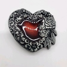 Buckle Rage Women's Red Heart Floral Western Belt Buckle NEW
