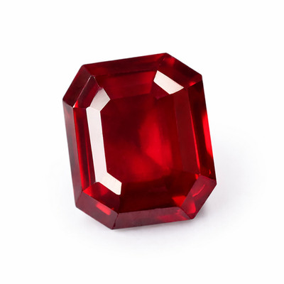 CERTIFIED Natural BURMESE Red Ruby 9 Ct Emerald Cut Loose Gemstone For Gifting