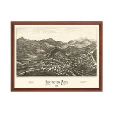 Old Map of Huntington, MA 1886 - Vintage Huntington Massachu