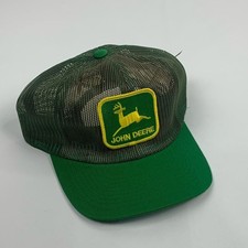 Vintage John Deere Green mesh trucker hat cap Green Yellow SnapBack New NWT