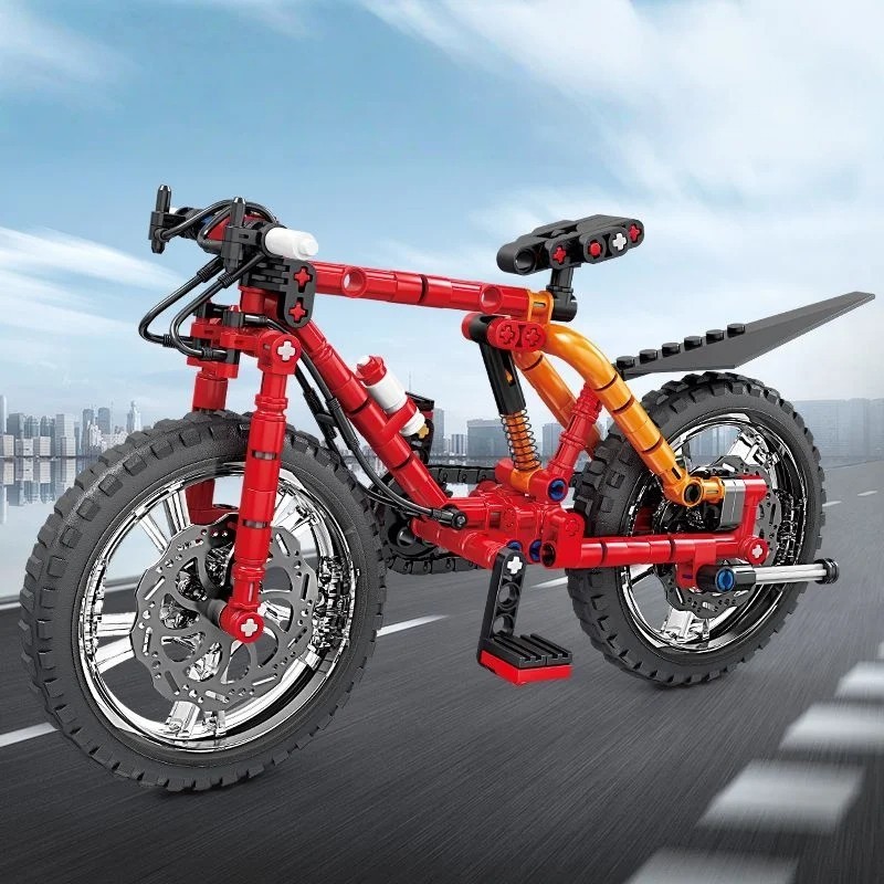 MOC Technology Mountain Off-Road Bicycle 3D Red Building Blocks Set (200 Pcs)
