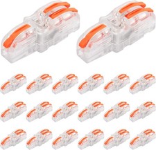 20 Pieces Mini Electrical Wire Connectors 1 in 2 Out Nylon Compact Splicing