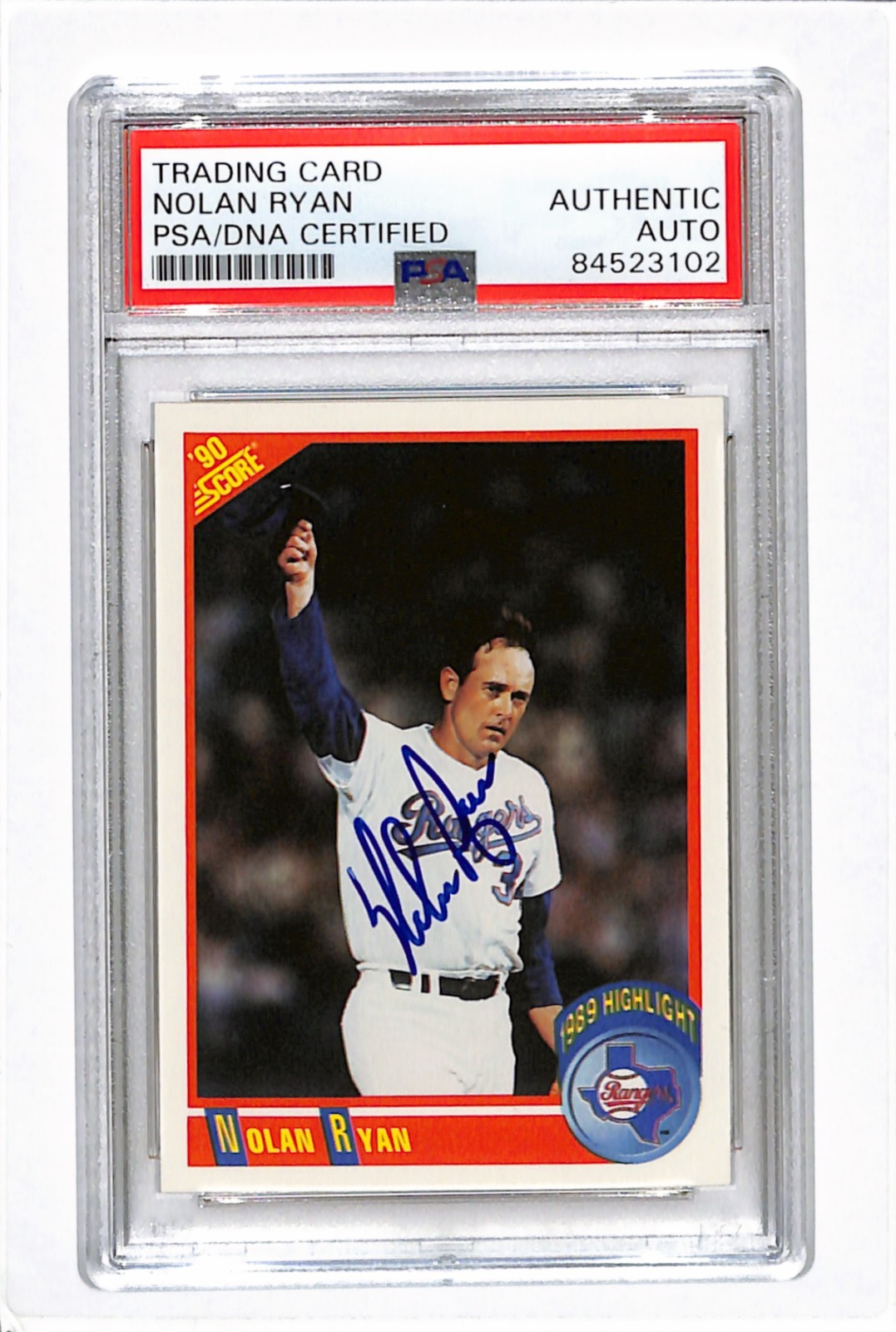 1990 Score #696 - Nolan Ryan PSA/DNA Certified Autograph