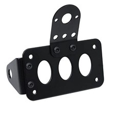 Tail Light Side Mount License Plate Bracket Horizontal Vertical Holder Black