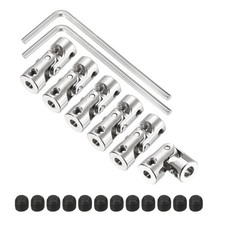 6Pcs 3.17mm to 4mm ID Steering Universal Joint Shaft Coupling for Model Car Ship