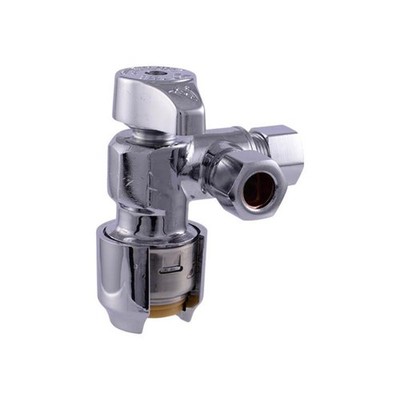 SharkBite 1/2 in. PTC T X 3/8 in. S Compression Brass Dual Outlet Angle Stop