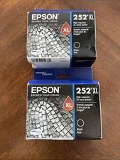 Sealed 2 Pack Lot Genuine Epson 252 XL Black High Yield Ink OEM Exp 03/27