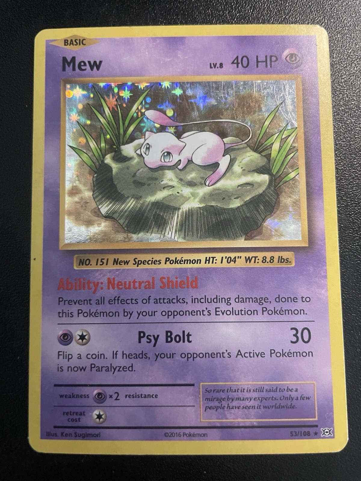 Mew 53/108 Evolutions Holo MP Pokemon Card 2016