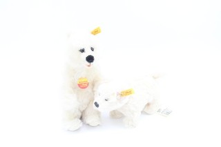 Steiff Mohair Soft Bear 034756 & Westie Dog Mohair 660863