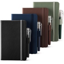 4 Pack Small Notebook Pocket Notebook, A6 Mini Leather Hardcover Journal, 3.7...