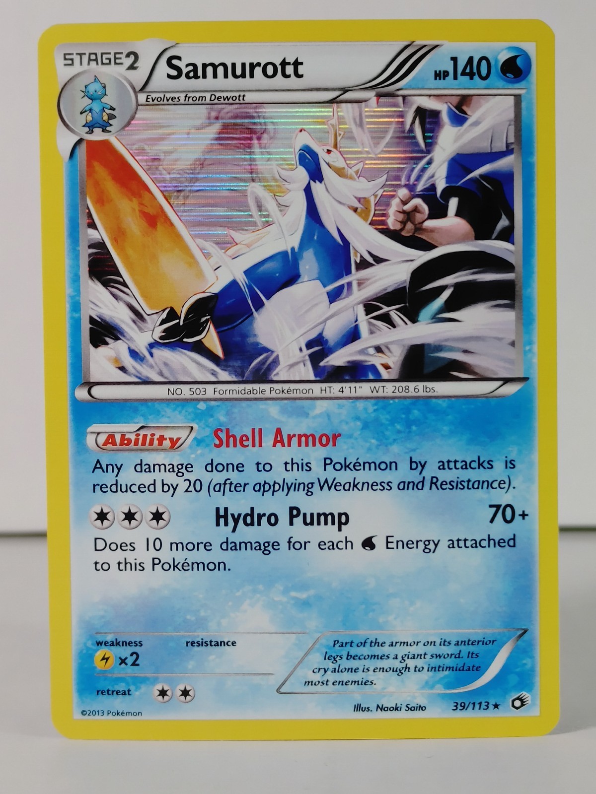 Samurott - POKEMON - Legendary Treasures - 39/113 - Holo Rare - NM -A