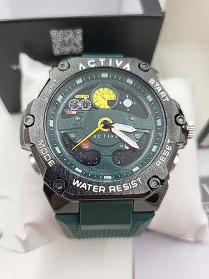 Activa X Mens Black & Green Digital 55mm Watch 50m Wtr/Res  display picture 3