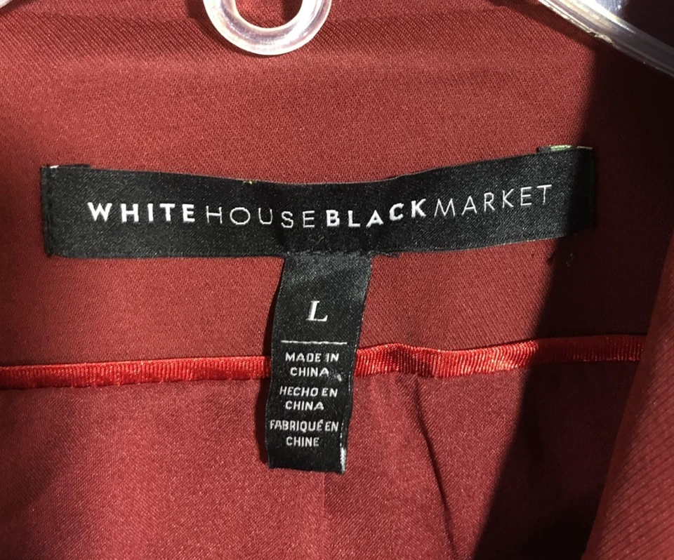Gabardina de doble botonadura White House Black Market para mujer grande tinto vino Foto 2 de 4
