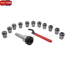 11Pcs ER32 Collet Set MT3 Shank Chuck Tools for Milling Machine, Lathe, Drilling