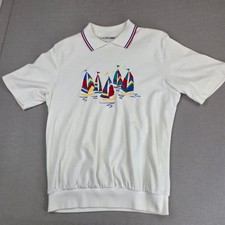 Vintage Alfred Dunner Sailboat Embroidered Sweatshirt Top S Made Taiwan