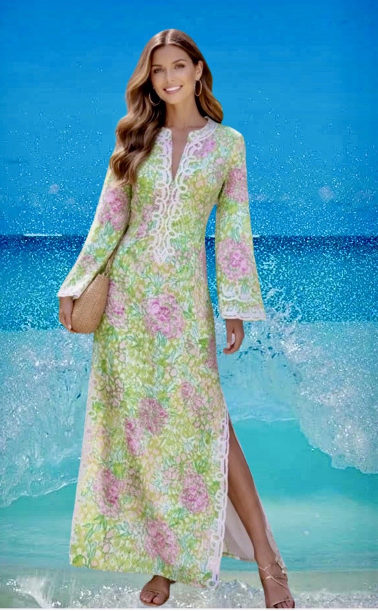 sand palms paradise long sleeve maxi dress Palm Paradise Tropical Floral Halter Maxi Dress Natural / L