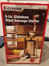Kitchener 5 lb Stainless Steel Sausage Stuffer Tabletop with Accessories   New